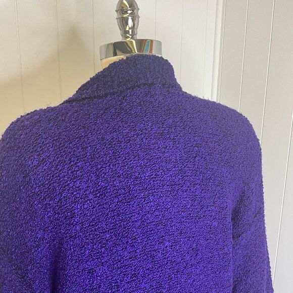 Vintage 80s Focal Point Women’s 1X 16W-18W Plus Acrylic Purple Cardigan Sweater - Picture 9 of 15